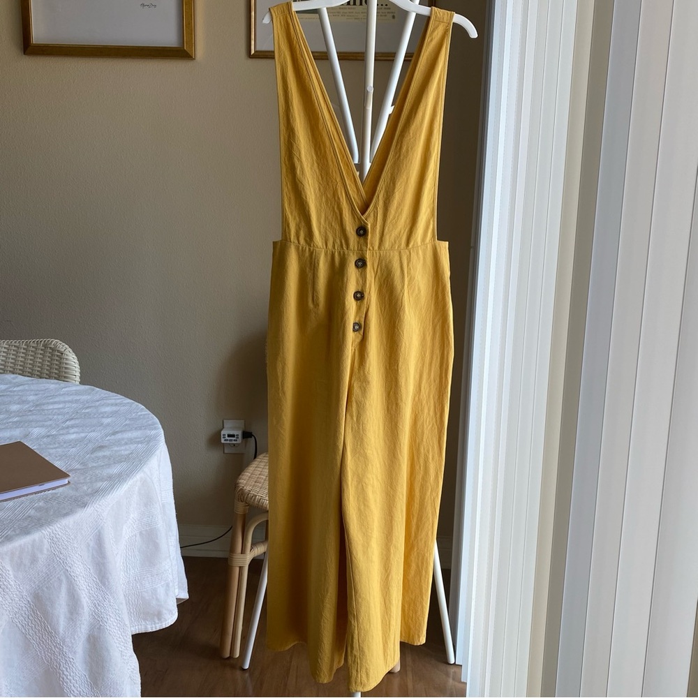 NWOT Yellow Button-Front Jumpsuit Romper